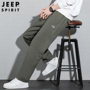 jeep吉普全棉休闲裤子男2024直筒，工装多袋裤宽松阔腿大码长裤