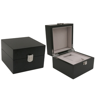 木制男手表包装盒首饰名牌黑色，油漆盒子高档收藏木盒礼盒绒布