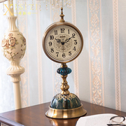 欧式客厅大号创意潮流钟表时钟座钟卧室桌面台式台钟摆件金属