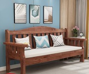 实木沙发组合全实木客厅，简约现代三人木质，木头小户型沙发阳台长椅