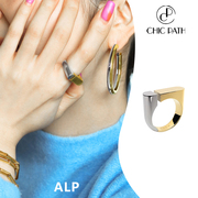 AVIVA×ALP JEWELRY限量联名款早安系列设计师款撞色不对称戒指女