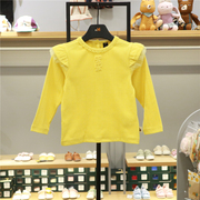 小云朵moimoln韩国童装24春女童，甜美黄色上衣t恤圆领打底衫