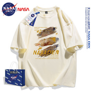 NASA联名美式纯棉短袖T恤男女夏季宽松ins情侣款上衣服时尚百搭衫