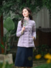 纻衣紫色文艺羽绒棉服女2023冬季小个子棉衣修身显瘦短款外套