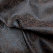 深棕色冰裂纹仿皮麂皮绒布料复古外套礼服裙子服装设计师仿皮革面