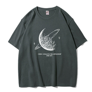 青少年男装帅气学生衣服太空星球男士短袖t恤男夏季2023男T恤