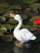 花园庭院水池仿真动物喷水白鹅树脂雕塑摆件D鱼池吐水装饰户外池