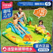INTEX充气海洋球池喷水戏水池婴幼儿童游泳池钓鱼沙池波波滑梯池