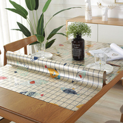 北欧简约不透明桌布，n防水防烫免洗茶几垫家用pvc餐桌垫塑料台