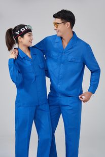 夏季短长袖工厂男女，上班蓝灰色劳保工作服套装，透气环卫清洁服印字