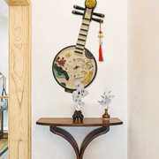 中式琵琶挂钟静音时钟浮雕壁画艺术钟表创意功能挂件酒店简约