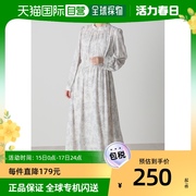 日本直邮honeys女士，高领花朵图案连衣裙高腰设计显瘦透气舒适