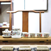 兰亭序书法手绘功夫茶具中式古风陶瓷三才盖碗茶杯公道杯茶漏套装