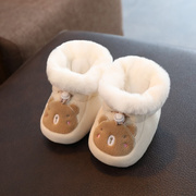 婴儿棉鞋家居冬季鞋子加厚绒0-1岁宝宝，软底不掉保暖新初生(新初生)3-6到12