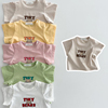 宝宝短袖T恤夏季薄款婴儿字母上衣韩版男女儿童半袖百搭打底衫潮