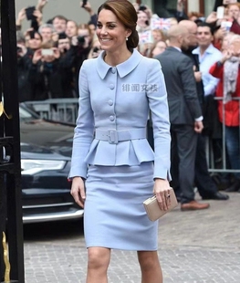凯特王妃同款套裙夏时尚，清新白领通勤ol职业套装平常也能穿显瘦