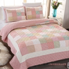美式双面纯棉拼布绗缝被三件套2023韩国高档床盖四季通用床单