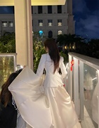 2.18  醋酸伞裙 白色西装外套 女高集感修身简约气质收腰各种场景