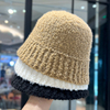 韩国东大门毛线帽子女秋冬季针织渔夫帽时尚百搭护耳保暖水桶盆帽