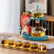 玻璃全自动茶具套装组合家用懒人泡茶神器，功夫茶杯客厅感应泡茶壶