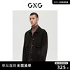 羊毛GXG男装商场同款极简系列黑色简约短大衣22年冬季