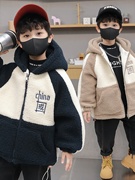 男童外套儿童冬装加厚毛毛衣2023中小童小男孩中国风外套潮