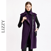 LIZZY2024春季翻领斜门襟设计感短袖风衣式中长款连衣裙