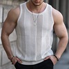 外贸男装2024夏季镂空针织衫男士无袖修身针织背心Men's vest