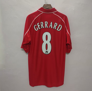 200001英超利物浦主场球衣，经典复古8号杰拉德红色足球服训练队服