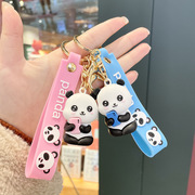 可爱卡通情侣小熊猫钥匙扣挂件汽车包包钥匙圈链新年情人节小