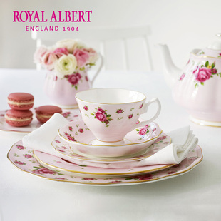 Royal Albert皇家阿尔伯特新皇家玫瑰骨瓷咖啡杯下午茶杯碟两件套