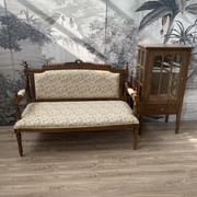 新古典(新古典)法式实木小户型客厅，沙发中古风，雕花双人椅古董家具整装定制