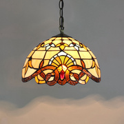 欧琈蒂凡尼美式复古餐厅灯欧式彩色玻璃茶室，卧室法式琉璃酒吧吊灯