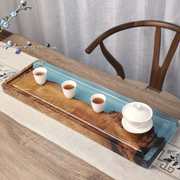 树脂茶台茶盘红木实木石盘小型茶具套装家用干泡台茶托盘轻奢现代