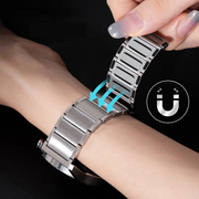 适用SAMSUNG三星galaxy watch6/5/4 classic 46mm智能手表带pro金属active2磁吸gear s3/s2不锈钢腕带watch3