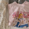 小公主系列 夏日奶油粉圆领卡通印花短袖T恤 少女感可爱宽松TEE