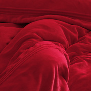 秋冬结婚大红色婚庆加厚双面牛奶绒四件套被套床单珊瑚绒床上用品