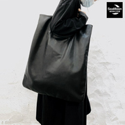 日本真皮慵懒复古简约个性大容量购物袋托特包女包包手提单肩