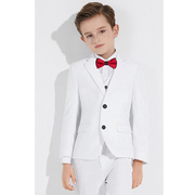 白色儿童西服男小西装男童，西服套装花童礼服主持人，服装钢琴表演服