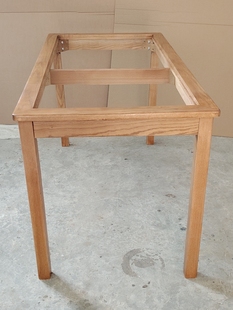 实木白蜡木榉木桌架桌脚支架，定制直脚大理石，餐桌脚岩板镶嵌入式