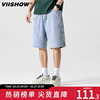 VIISHOW牛仔短裤男士夏季薄款水洗百搭2023美式宽松休闲五分裤