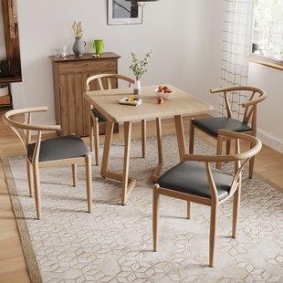 北欧风餐桌椅组合现代简约方桌2人4家用吃饭桌子小户型北欧歺桌椅