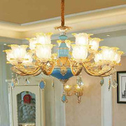 欧式吊灯法式锌合金客厅，水晶吊大气华大气，别墅复式楼卧室餐厅灯具
