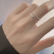 双层纯银戒指女小众设计高级感食指戒2023新年礼物送女友