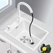 白色厨房侧装不锈钢水槽单水槽小尺寸洗菜J盆窄长型吧水台中岛台