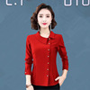 红衬衣女雪纺女士款式红色小衫2023上衣洋气时尚高端衬衫