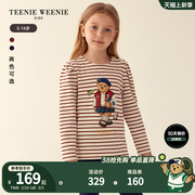 TeenieWeenie Kids小熊童装女童23年款秋冬休闲条纹圆领长袖T恤
