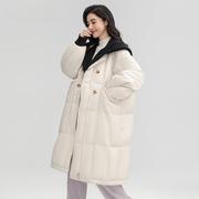 2024年冬季棉服女中长款宽松加厚设计感棉衣棉袄潮流韩版外套