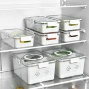 手提沥水保鲜盒套装分格备菜盒大容量冰箱密封食品级果蔬收纳盒子
