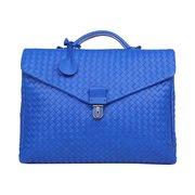 BOTTEGA VENETA 男士宝蓝色羊皮手提公文包 113095-V4651-4304